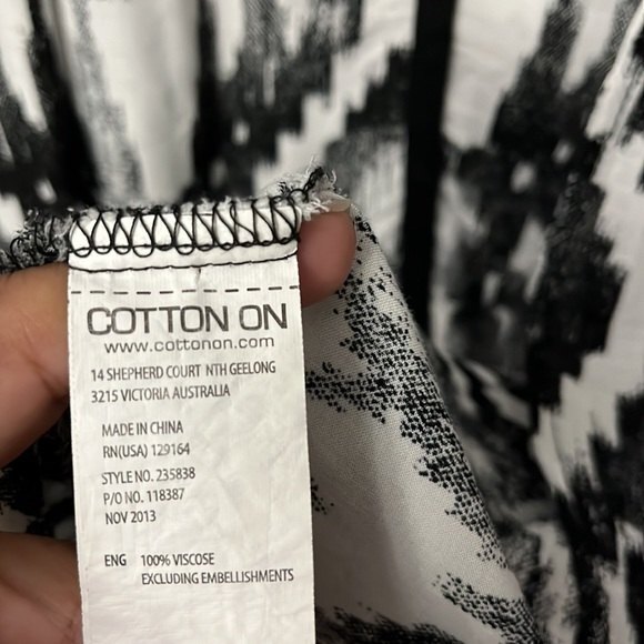 Cotton On Black White Oversized Kimono Top Small Beach Pool coverup - Picture 8 of 13